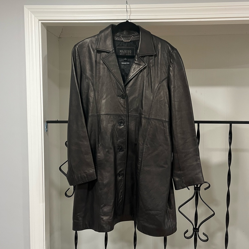 Womens Long Leather Jacket